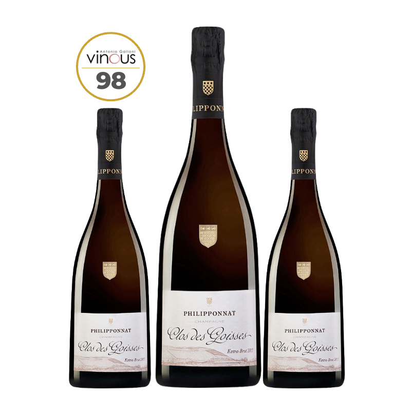 3 Bottles Champagne "Clos des Goisses" Extra Brut 2013 - Philipponnat